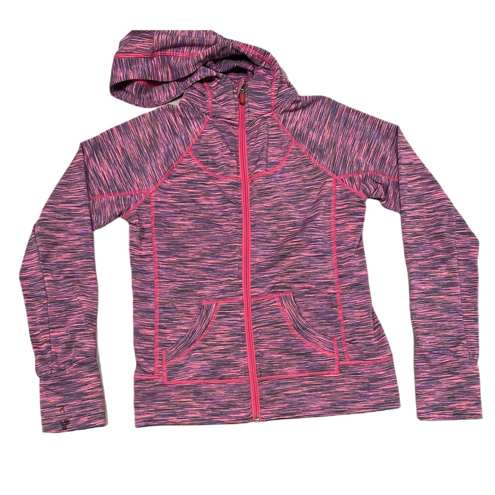 90 Degree by Reflex Girls Pink Multicolored Hooded Jacket - Medium 10